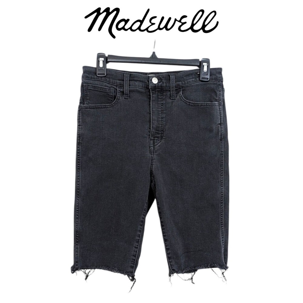 Madewell Roadtripper Biker Shorts - Charcoal Black Grey - Size 28 Womens Cutoffs